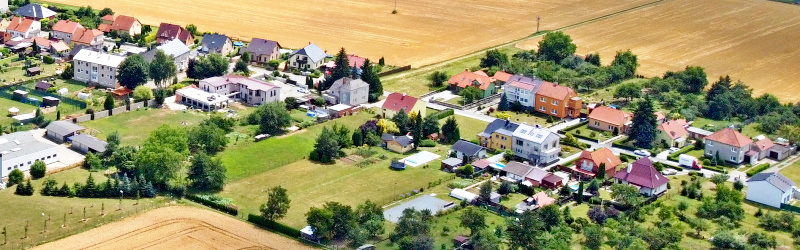 letecký pohled na Třebčín